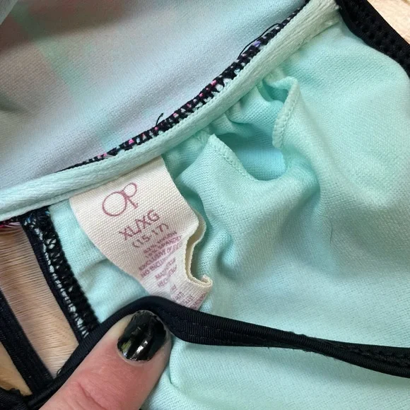OP 2 Piece Colorful Swim Suit (Bottoms Size Medium, Top Size XL) - Picture 9 of 12